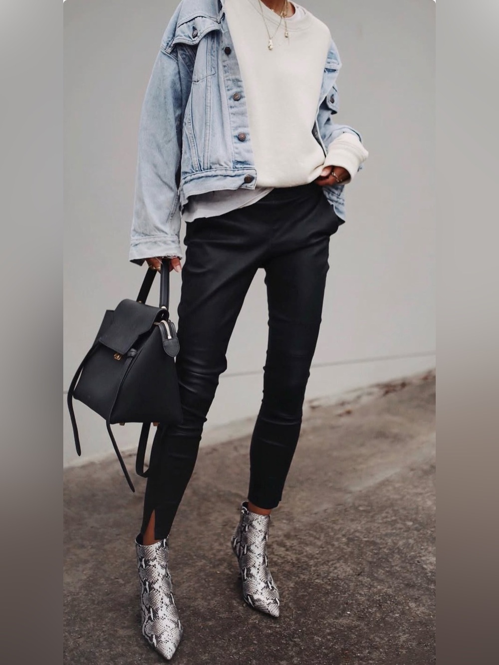 H&M Black 100% Natural Leather - Women Pants